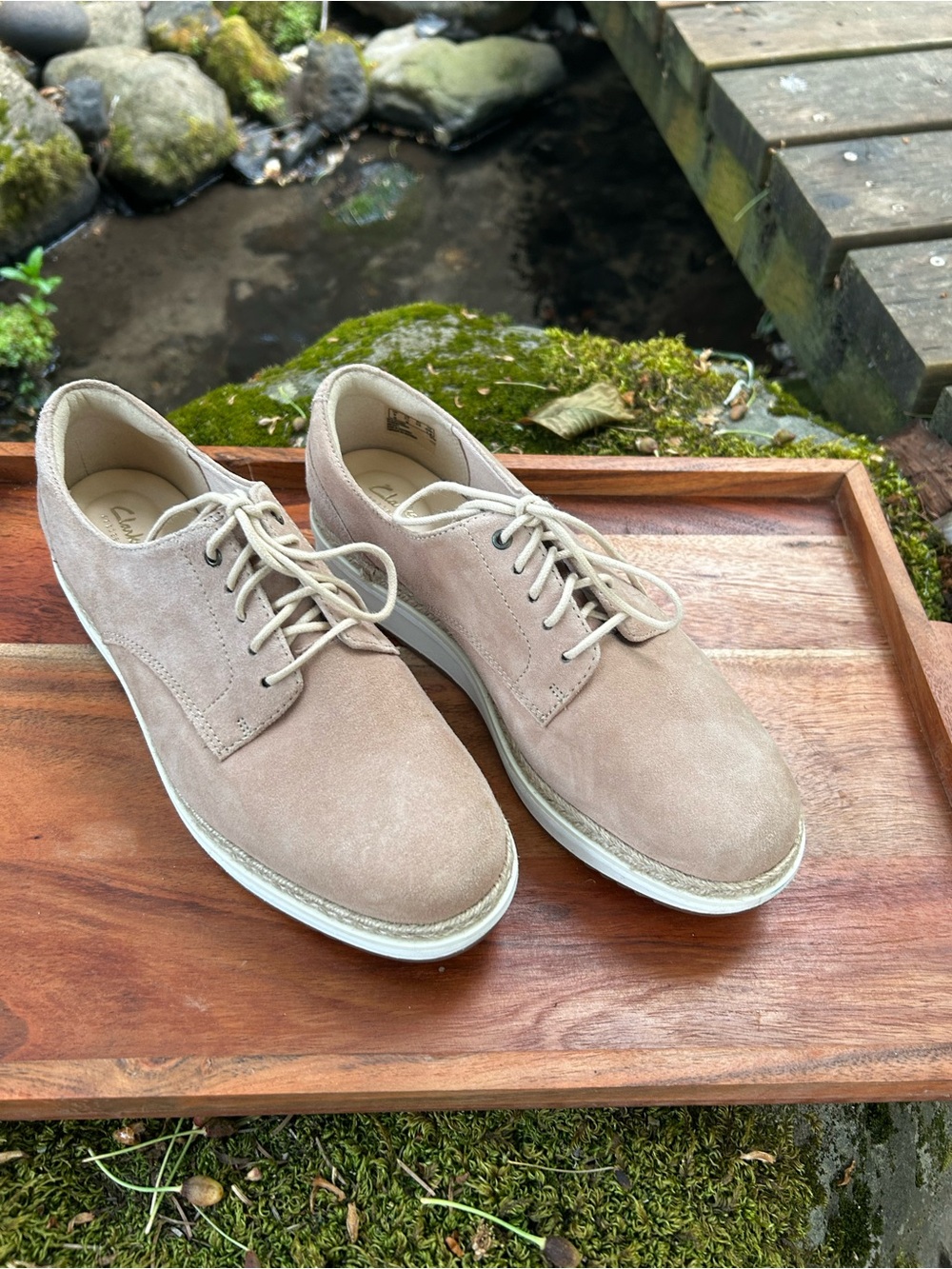 Clarks Teadale Rhea Women's Taupe Suede Lace Up Oxfords - Size 7.5